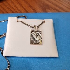 Gucci Sterling Silver Gucci Ghost Tag Pendant Necklace
